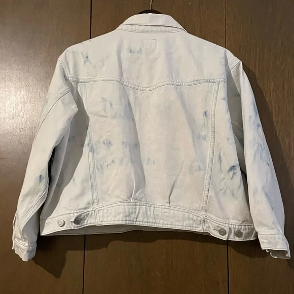 NWT GAP Women’s Size XXL cropped tie dye denim jacket - Picture 2 of 7
